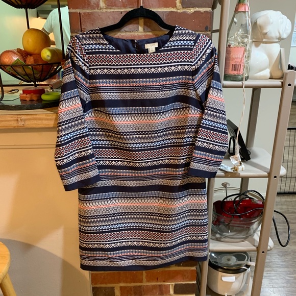 J. Crew Dresses & Skirts - J. Crew | Pattern 3/4 Sleeve Mini Dress
